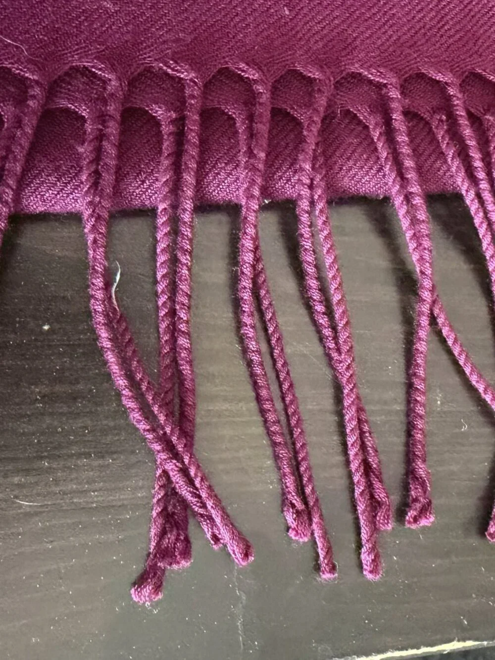 Burgundy Pashmina-Labeled Fringe Scarf Wrap